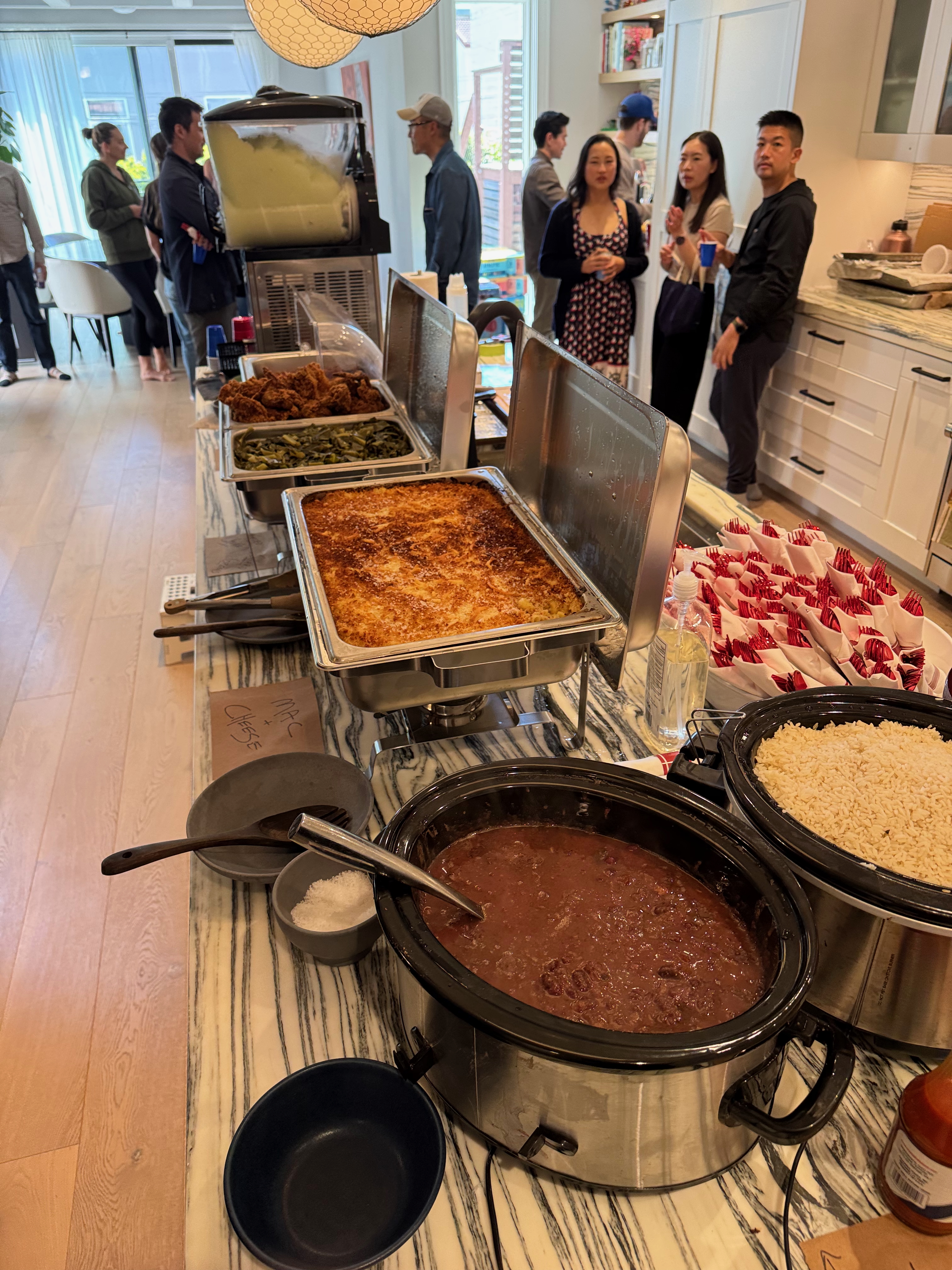 Full private boil buffet with guests